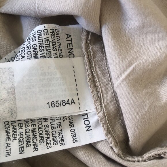 Zara short sleeve collared baby doll dress cotton Beige Small Lightweight Loose - Picture 9 of 10